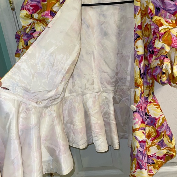 Saks Fifth Avenue Vintage Ruffle Wrap Top (8) - Picture 5 of 10